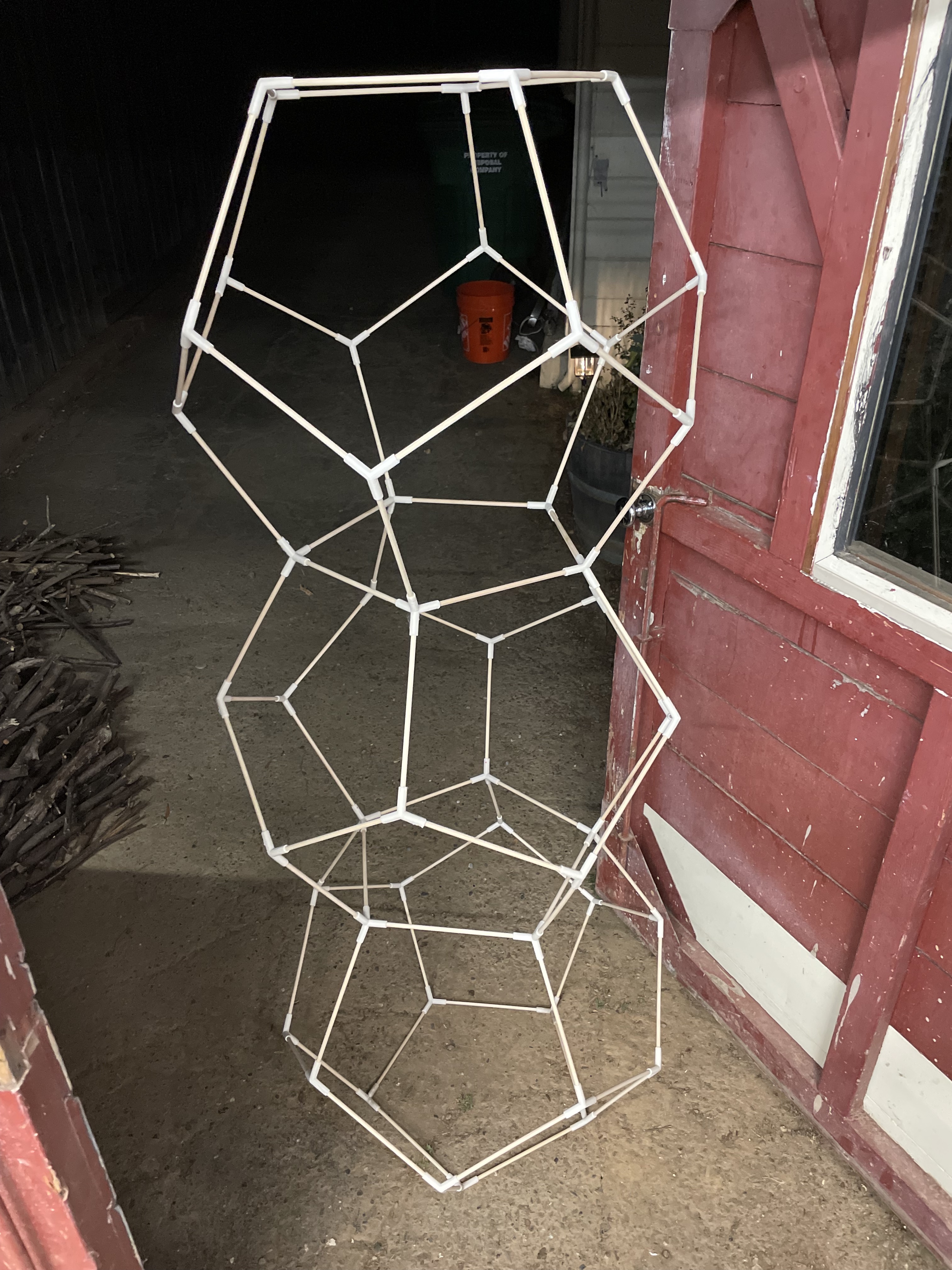stacked dodecahedron 3d printed trellis